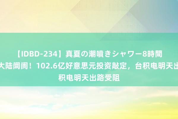 【IDBD-234】真夏の潮噴きシャワー8時間 不包括大陆阛阓！102.6亿好意思元投资敲定，台积电明天出路受阻