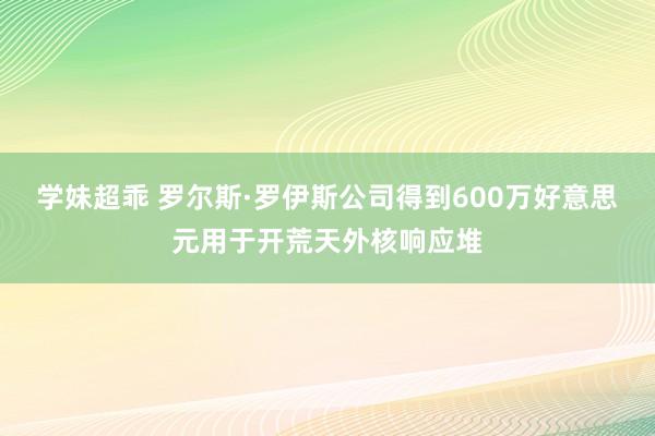 学妹超乖 罗尔斯·罗伊斯公司得到600万好意思元用于开荒天外核响应堆