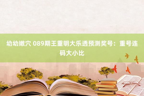 幼幼嫩穴 089期王重明大乐透预测奖号：重号连码大小比