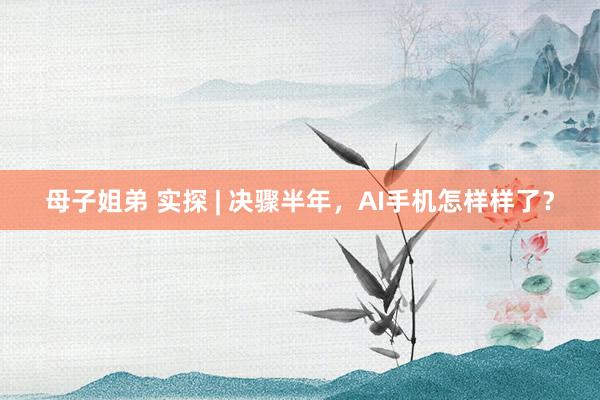 母子姐弟 实探 | 决骤半年，AI手机怎样样了？