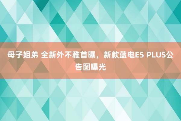 母子姐弟 全新外不雅首曝，新款蓝电E5 PLUS公告图曝光