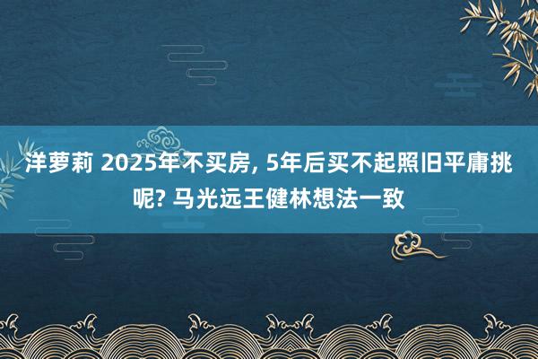 洋萝莉 2025年不买房， 5年后买不起照旧平庸挑呢? 马光远王健林想法一致