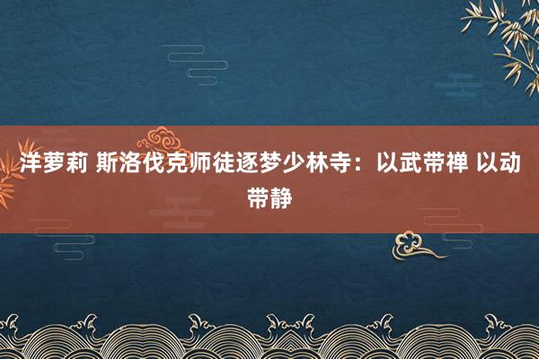 洋萝莉 斯洛伐克师徒逐梦少林寺：以武带禅 以动带静