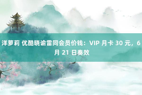 洋萝莉 优酷晓谕雷同会员价钱：VIP 月卡 30 元，6 月 21 日奏效